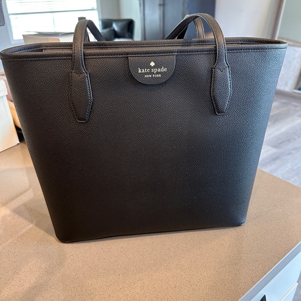 Black leather tote, NWT.  Kate Spade authentic tote.